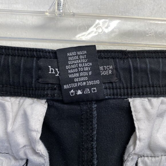 HYPE Stretch Jogger Drawstring Elastic Waist Shorts Men Medium Black W/Pockets - Picture 12 of 16